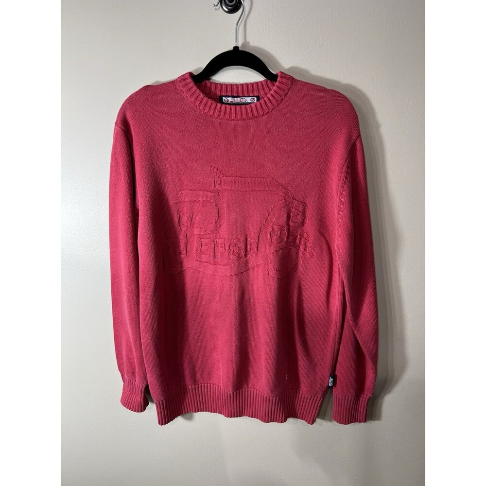 VTG Pepsi Cola Spell Out Men's Red 90s Knit Pullover Crewneck Sweater Medium